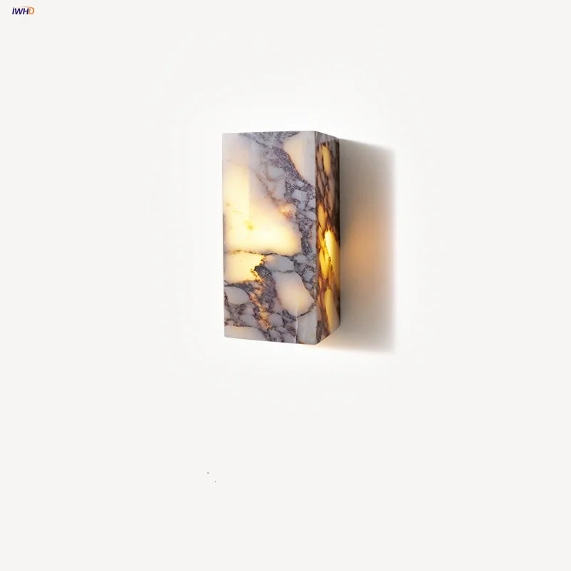 IWHD Outdoor Waterproof LED Wall Light Fixture Nordic Modern Foyer Corridor Vanity Wabi Sabi Rectangle Marble Stone Bedside lamp Brielle & Oak