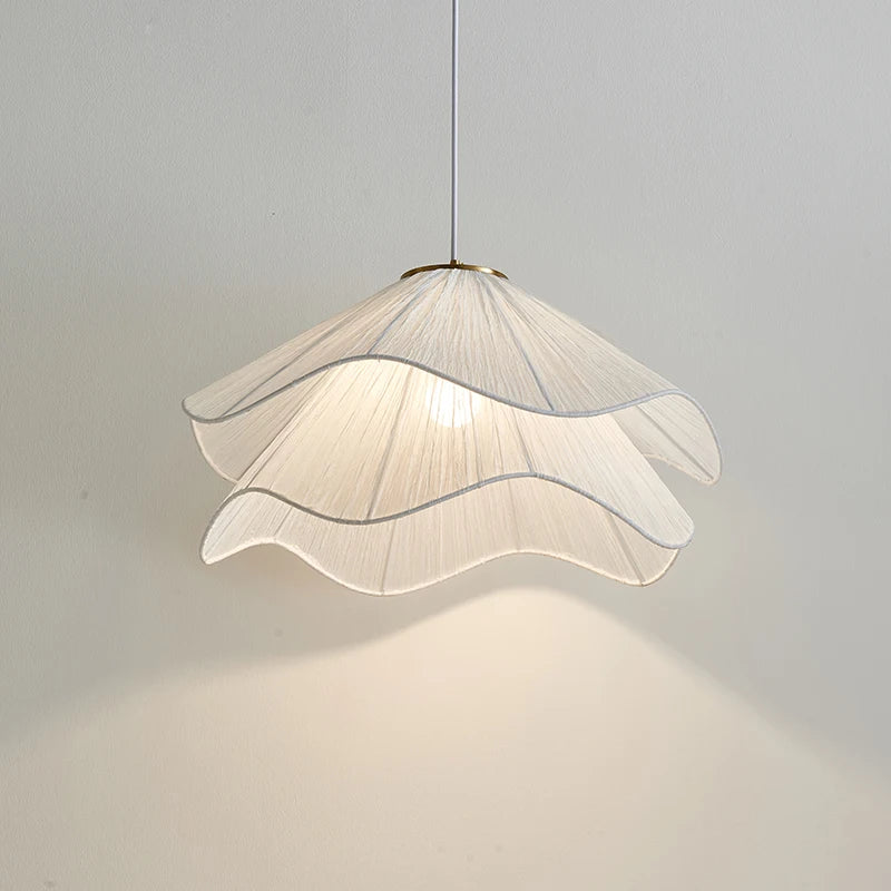 Nordic Minimalist Wabi Sabi Creamy Wind Fabric Chandelier Living Dining Room Bedroom Pendant Lights Home Hanging Lamp Fixture Brielle & Oak