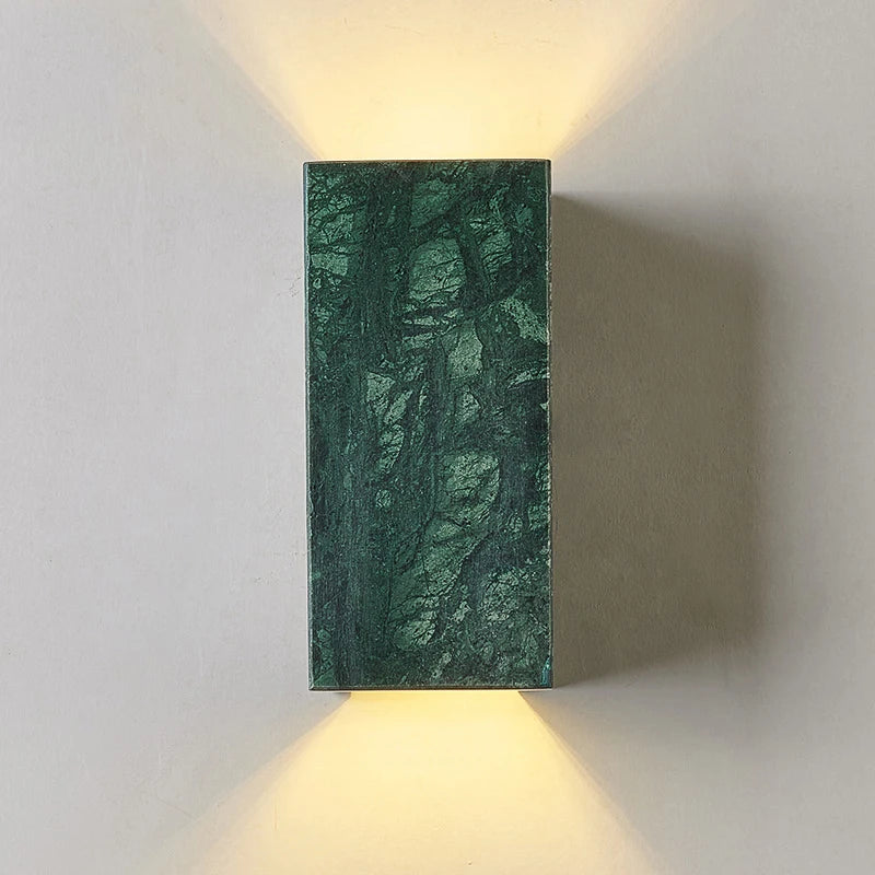 European Style Light Luxury Green Natural Marble Decorative Sconce Lamp Modern Corridor Living Room Bedroom Led Wall Lights Brielle & Oak