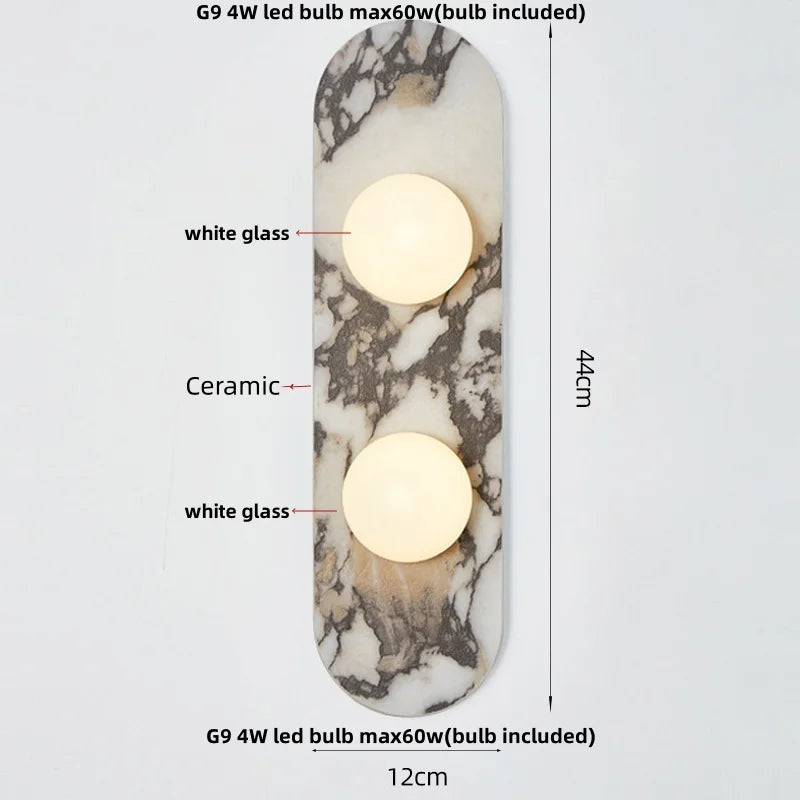 IWHD Outdoor Waterproof LED Wall Light Fixture Nordic Modern Foyer Corridor Vanity Wabi Sabi Rectangle Marble Stone Bedside lamp Brielle & Oak