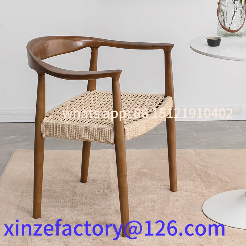 Customizable Solid Wood Lounge Chair Modern Armchair with Woven Rope Executive Office Chair for Study Room Comfortable Living Ro Brielle & Oak