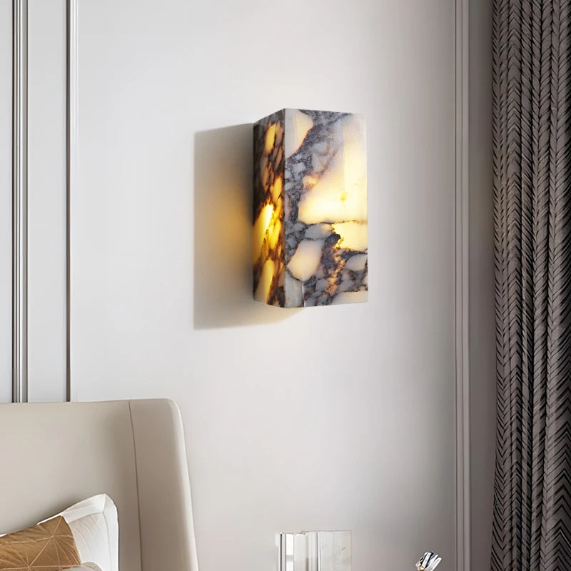 IWHD Outdoor Waterproof LED Wall Light Fixture Nordic Modern Foyer Corridor Vanity Wabi Sabi Rectangle Marble Stone Bedside lamp Brielle & Oak