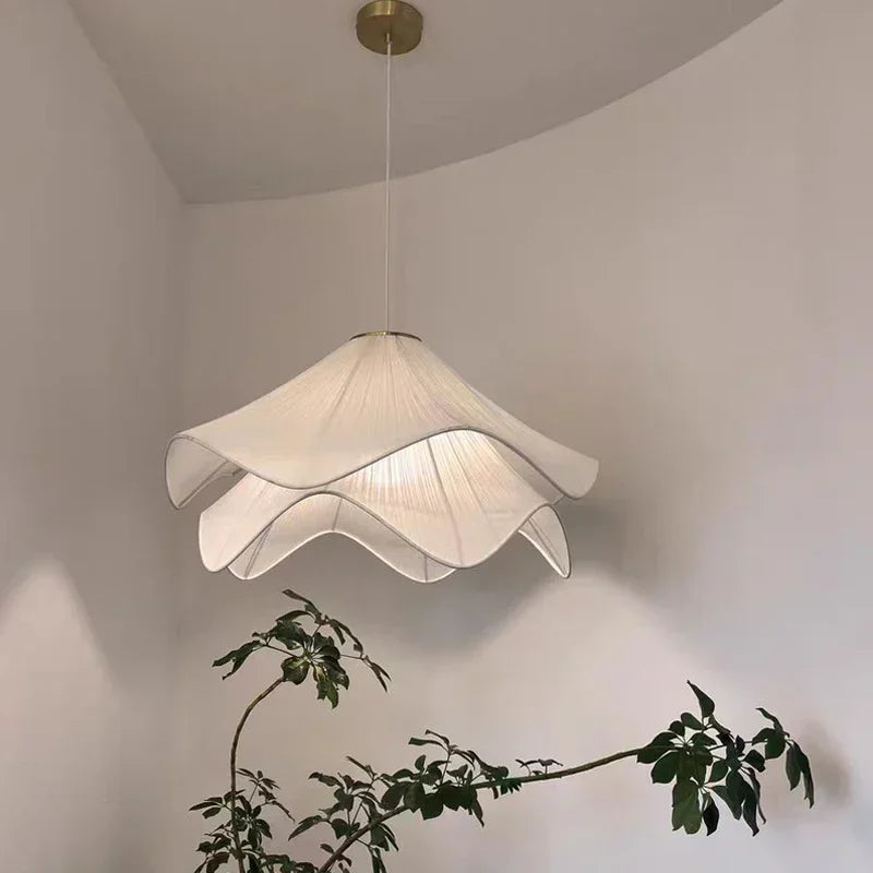 Nordic Minimalist Wabi Sabi Creamy Wind Fabric Chandelier Living Dining Room Bedroom Pendant Lights Home Hanging Lamp Fixture Brielle & Oak