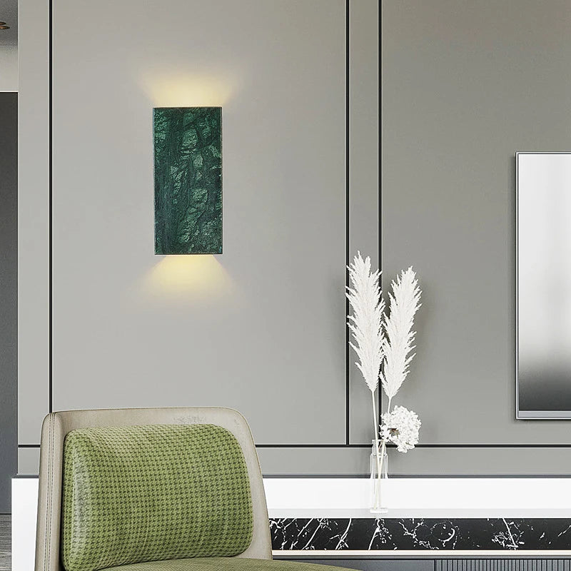 European Style Light Luxury Green Natural Marble Decorative Sconce Lamp Modern Corridor Living Room Bedroom Led Wall Lights Brielle & Oak