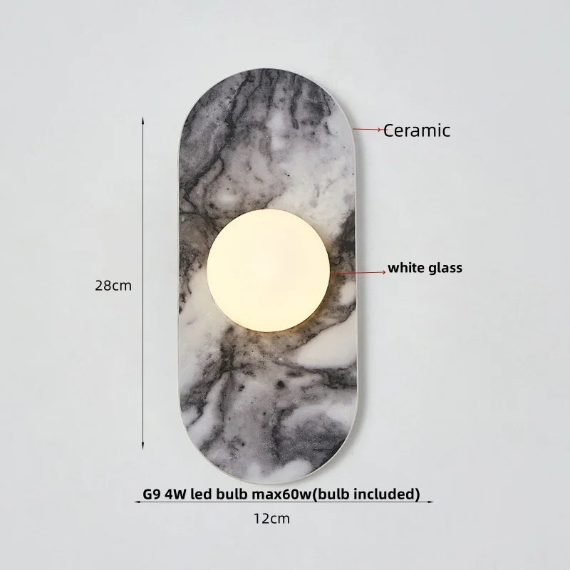 IWHD Outdoor Waterproof LED Wall Light Fixture Nordic Modern Foyer Corridor Vanity Wabi Sabi Rectangle Marble Stone Bedside lamp Brielle & Oak