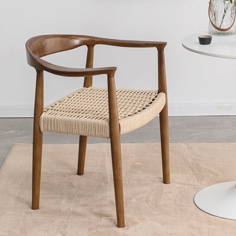 Customizable Solid Wood Lounge Chair Modern Armchair with Woven Rope Executive Office Chair for Study Room Comfortable Living Ro Brielle & Oak