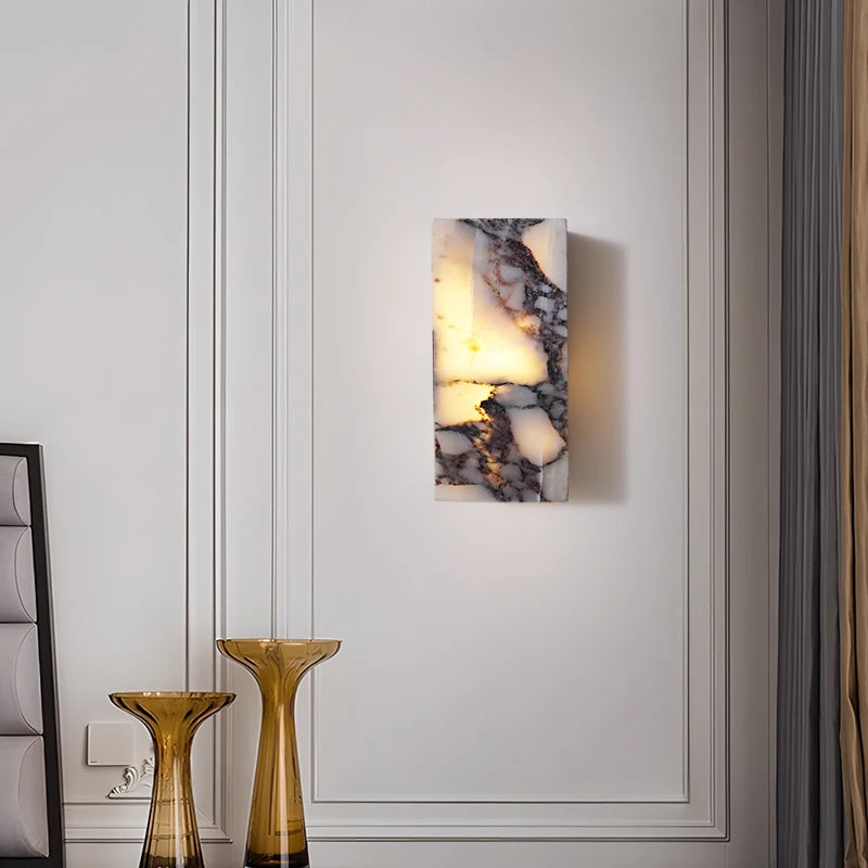 IWHD Outdoor Waterproof LED Wall Light Fixture Nordic Modern Foyer Corridor Vanity Wabi Sabi Rectangle Marble Stone Bedside lamp Brielle & Oak