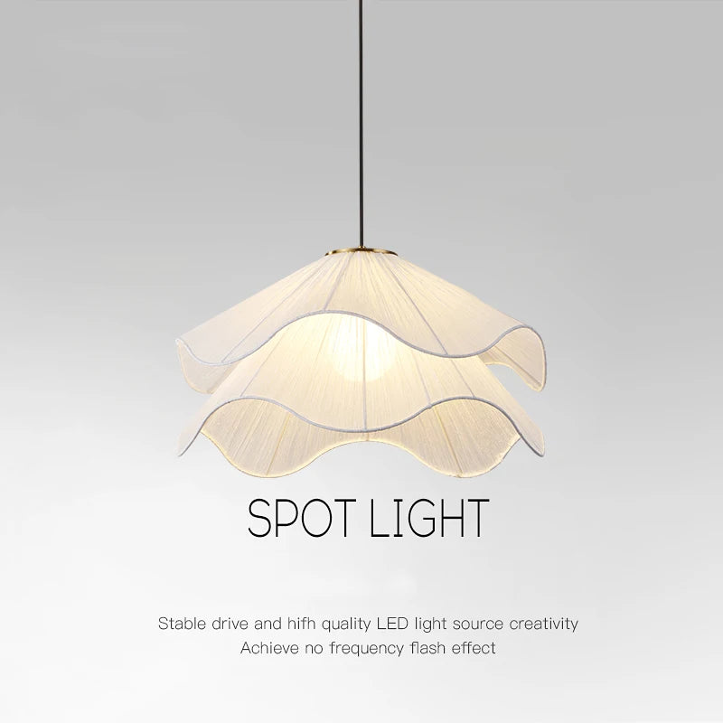 Nordic Minimalist Wabi Sabi Creamy Wind Fabric Chandelier Living Dining Room Bedroom Pendant Lights Home Hanging Lamp Fixture Brielle & Oak
