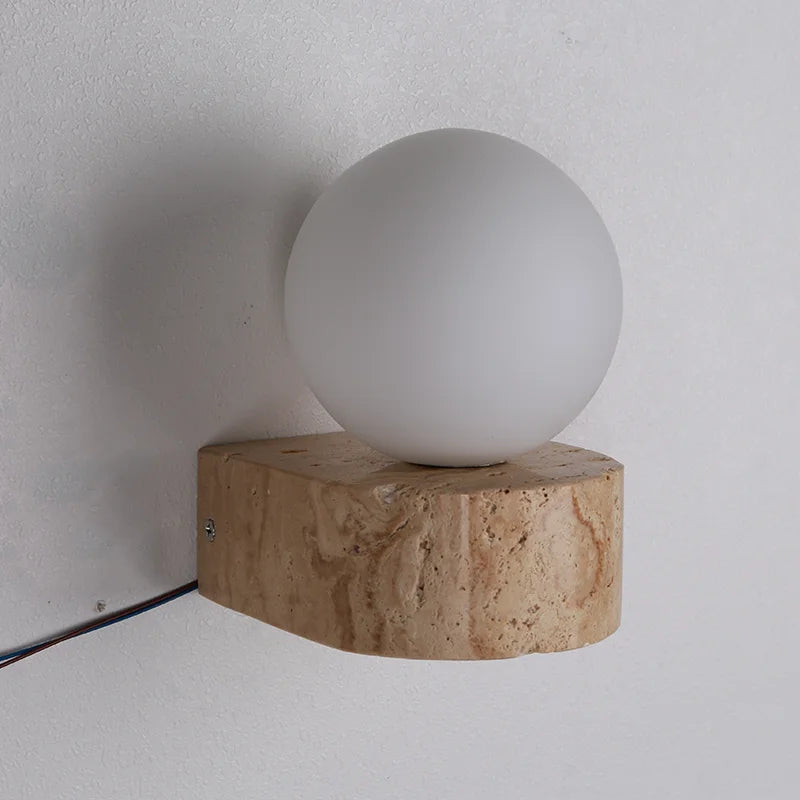 Modern LED Wall Glass Lamp Japanese Retro Simple Warm Creative Corridor Light Bedroom Study Bedside Apartment Decoration Light