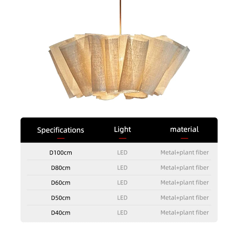 Wabi Sabi Chandelier Handmade Fabric LED Pendant Lights Vintage Living Room Study Clothes Shop Restaurant Designer Hanging Light Brielle & Oak