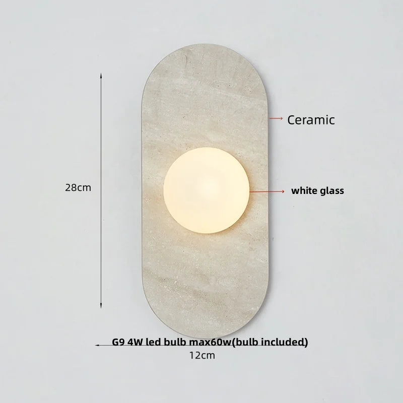 IWHD Outdoor Waterproof LED Wall Light Fixture Nordic Modern Foyer Corridor Vanity Wabi Sabi Rectangle Marble Stone Bedside lamp Brielle & Oak