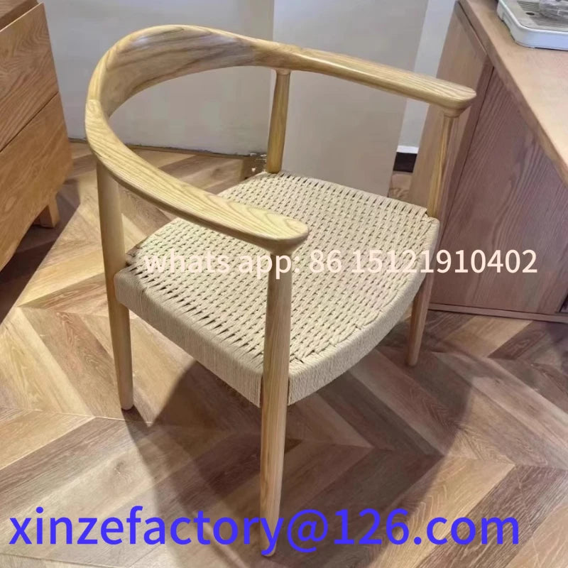 Customizable Solid Wood Lounge Chair Modern Armchair with Woven Rope Executive Office Chair for Study Room Comfortable Living Ro Brielle & Oak