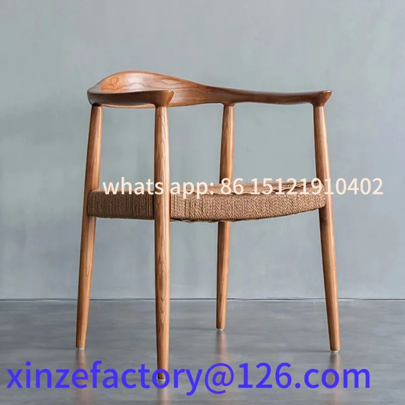 Customizable Solid Wood Lounge Chair Modern Armchair with Woven Rope Executive Office Chair for Study Room Comfortable Living Ro Brielle & Oak
