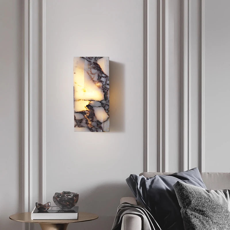 IWHD Outdoor Waterproof LED Wall Light Fixture Nordic Modern Foyer Corridor Vanity Wabi Sabi Rectangle Marble Stone Bedside lamp Brielle & Oak