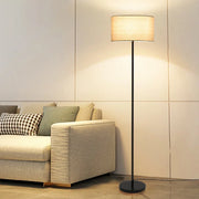 Modern Nordic LED Floor Lamp with Fabric Shade | 3 Color Dimmable Standing Light for Living Room & Bedroom