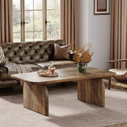 Tribesigns Farmhouse Rectangular Coffee Table, 47.24-Inch Engineered Wood Center Cocktail Tea Table with Sturdy Base Brielle & Oak