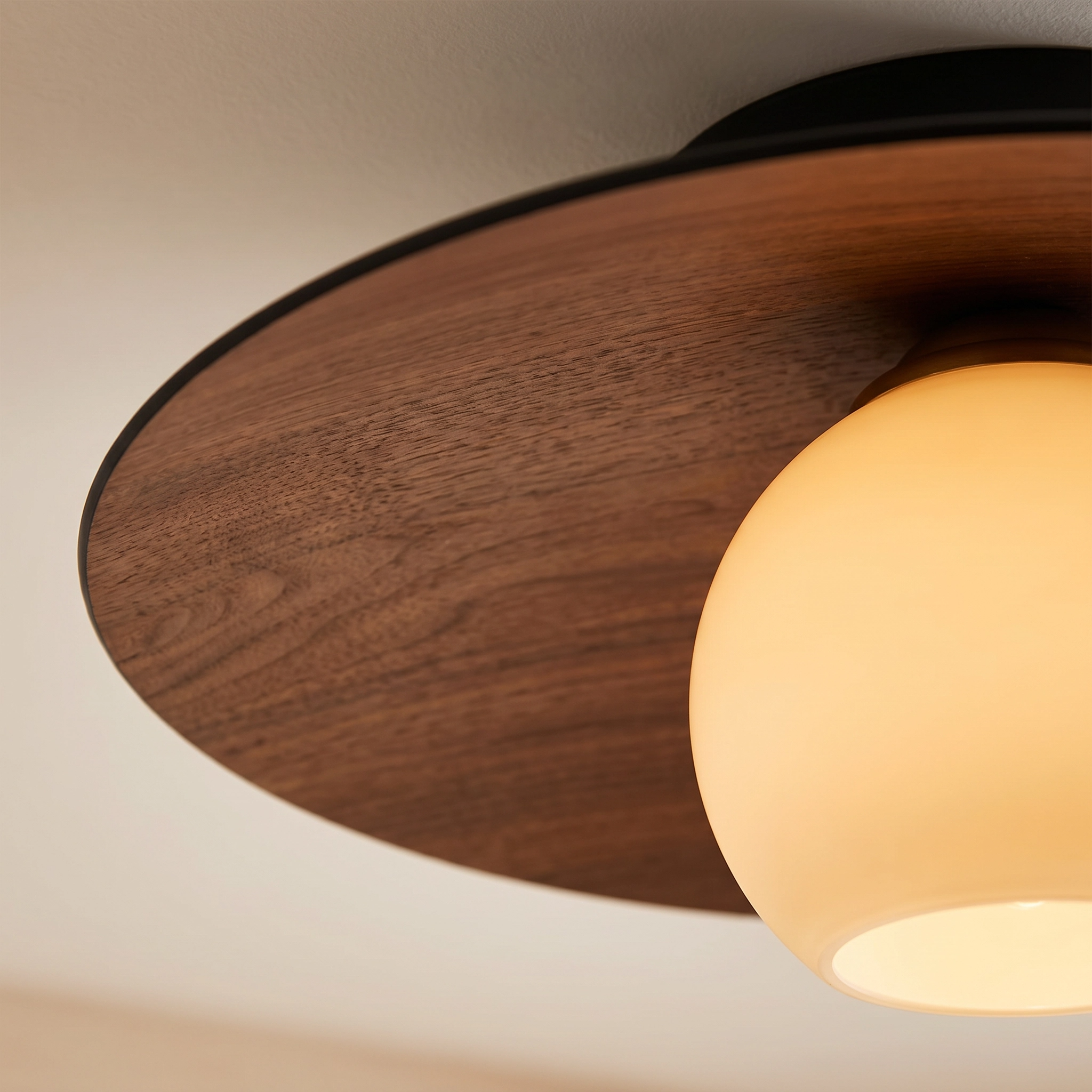 Wood Grain LED Ceiling Light for Bedroom & Living Room