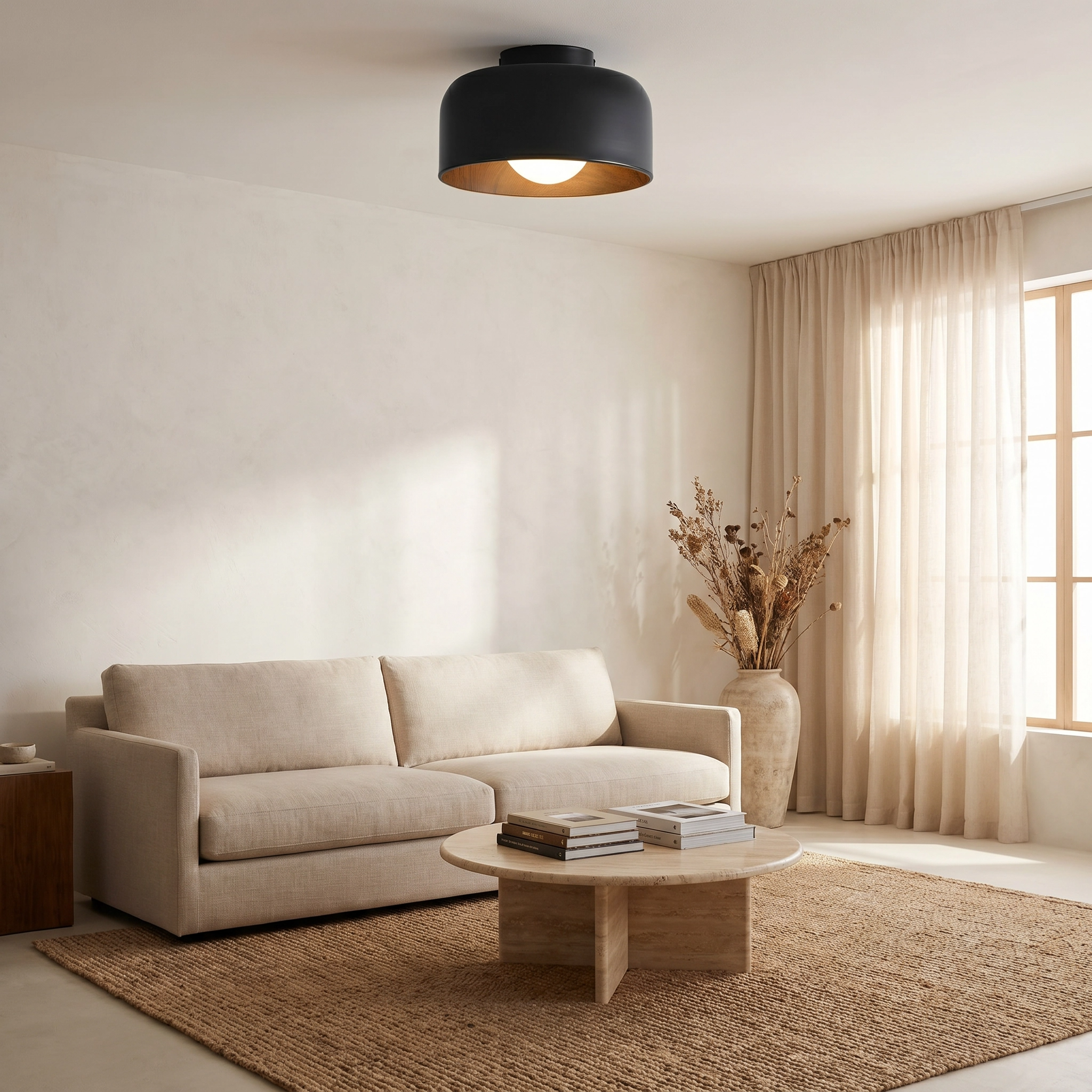Wood Grain LED Ceiling Light for Bedroom & Living Room