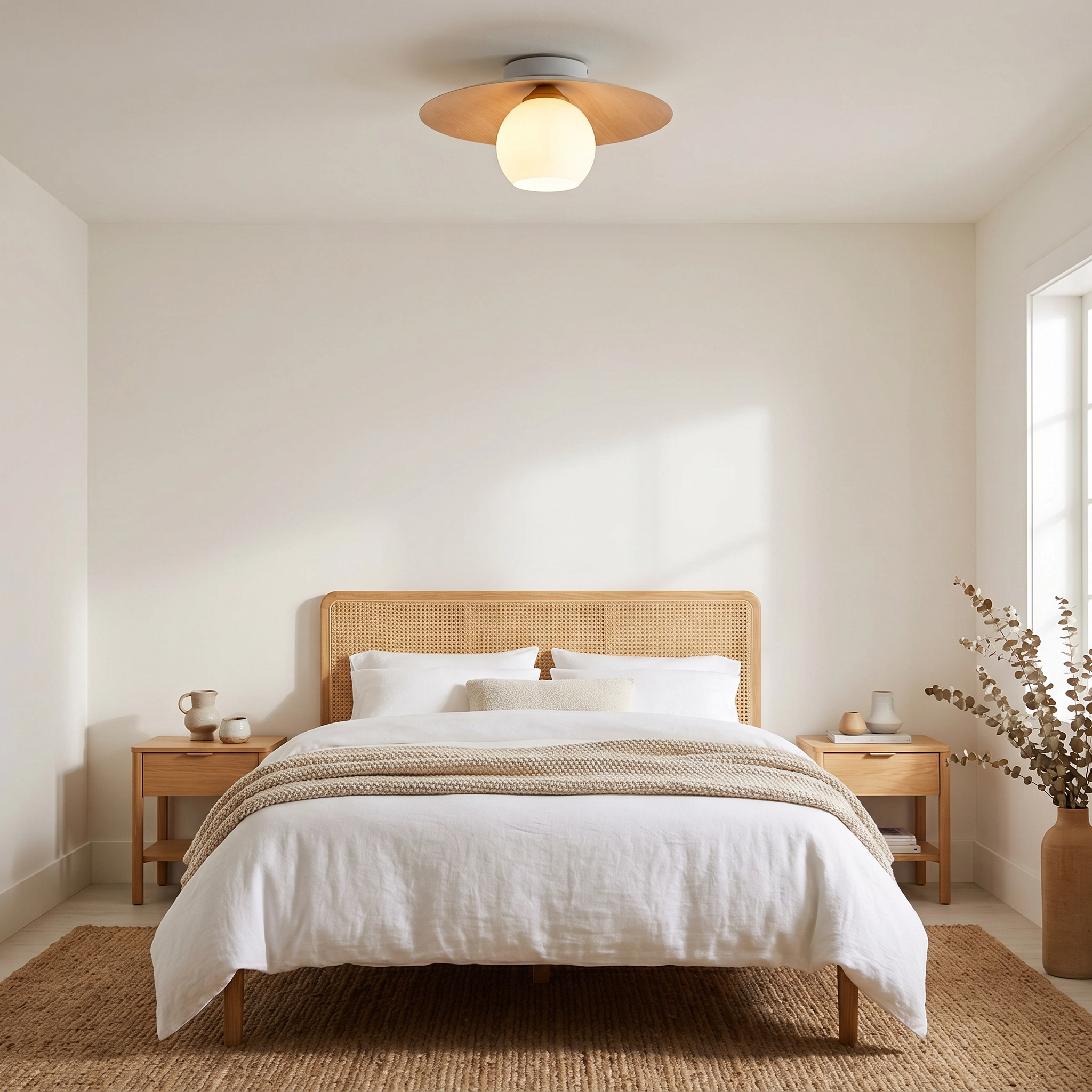 Wood Grain LED Ceiling Light for Bedroom & Living Room