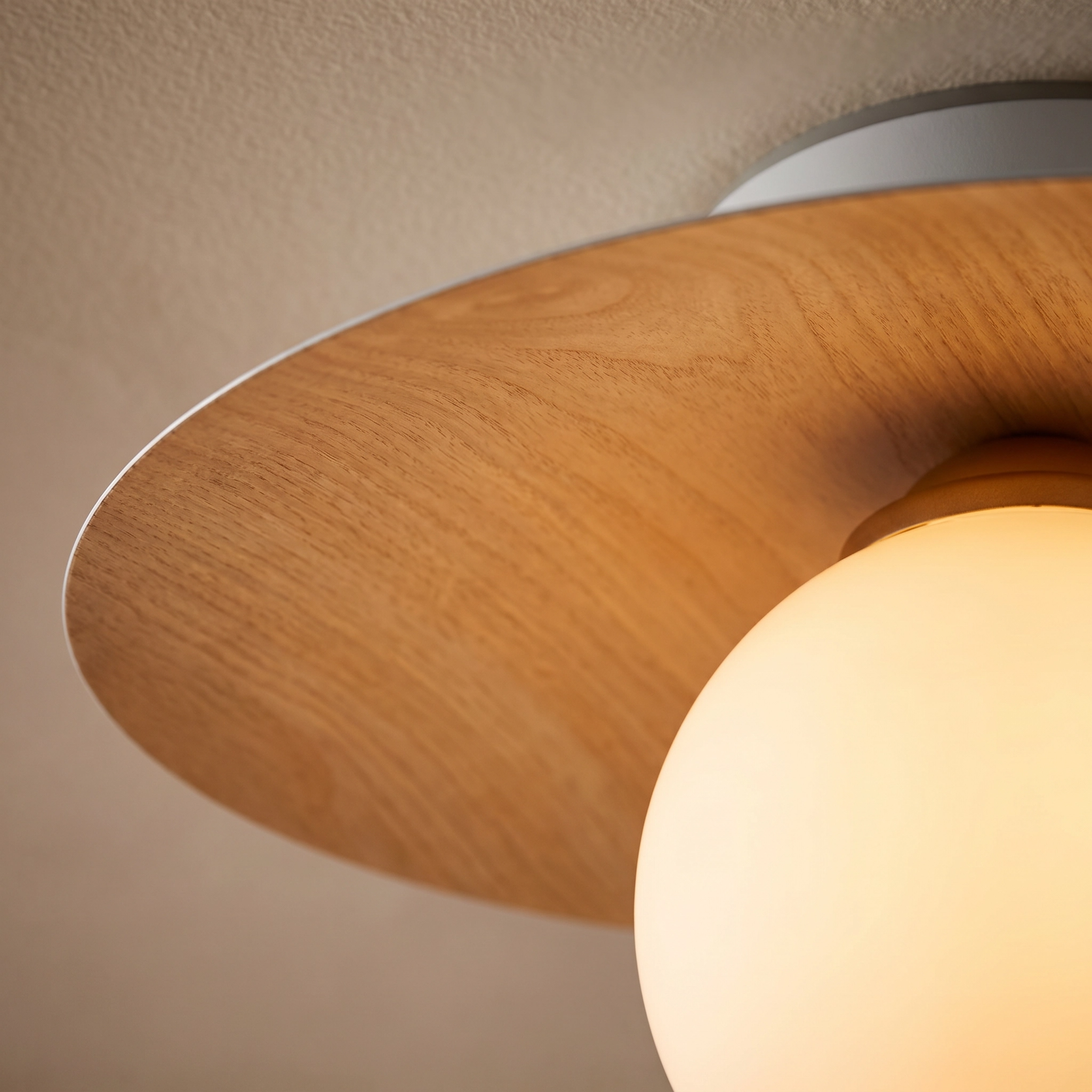 Wood Grain LED Ceiling Light for Bedroom & Living Room