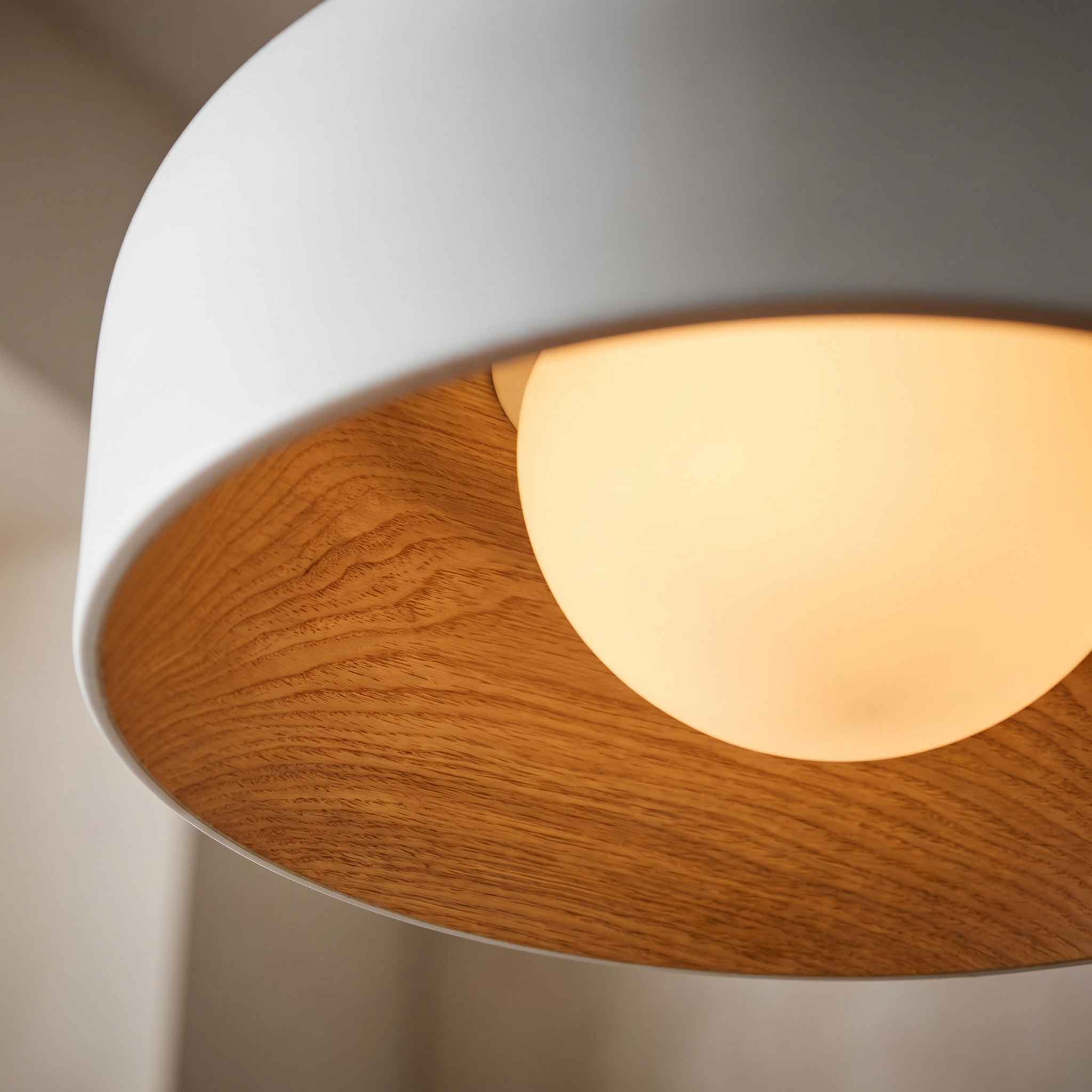Wood Grain LED Ceiling Light for Bedroom & Living Room