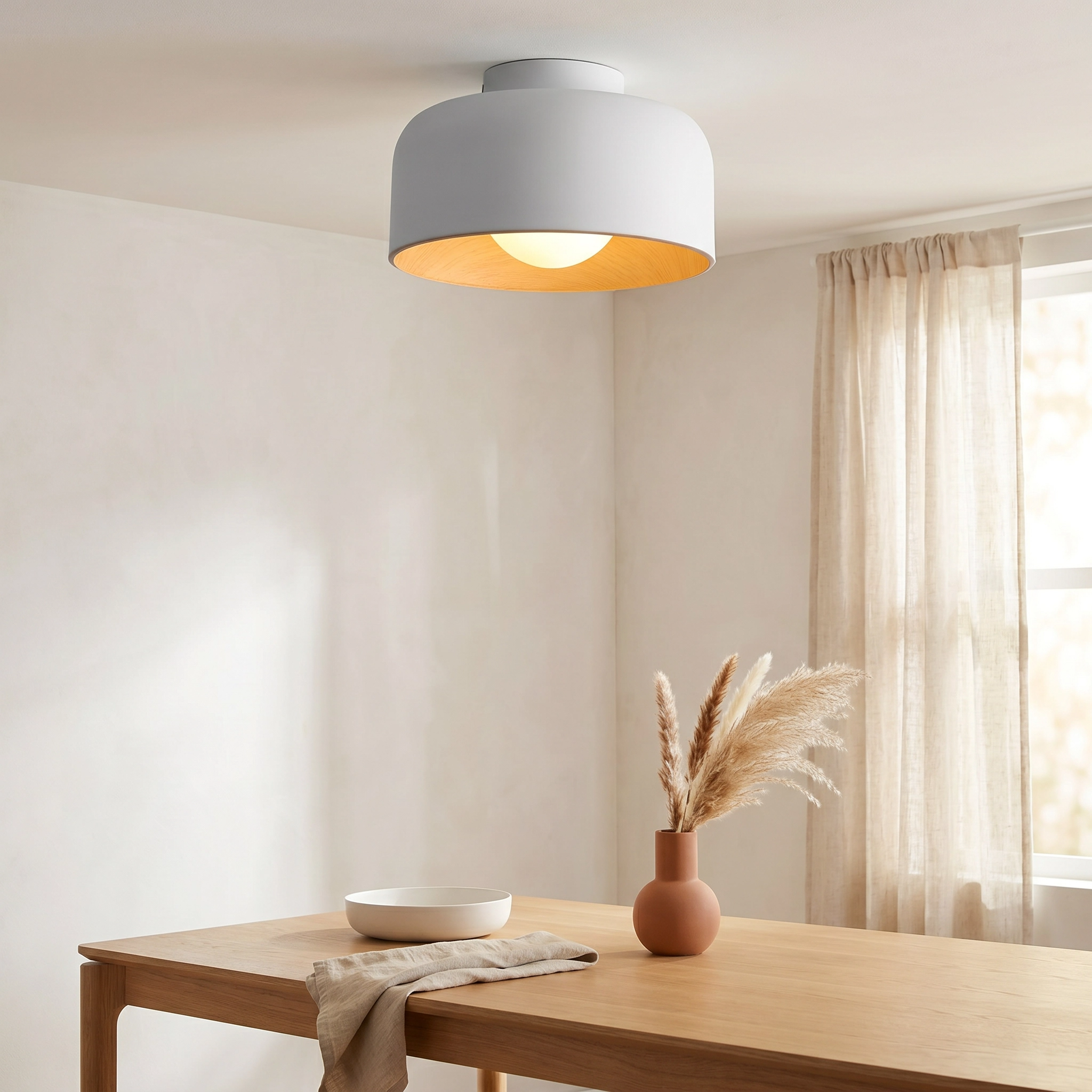 Wood Grain LED Ceiling Light for Bedroom & Living Room
